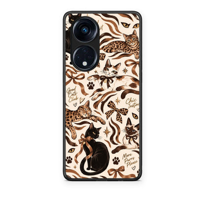 Θήκη Oppo A98 Wild Cats and Animal Print Collage από τη Smartfits με σχέδιο στο πίσω μέρος και μαύρο περίβλημα | Oppo A98 Wild Cats and Animal Print Collage case with colorful back and black bezels