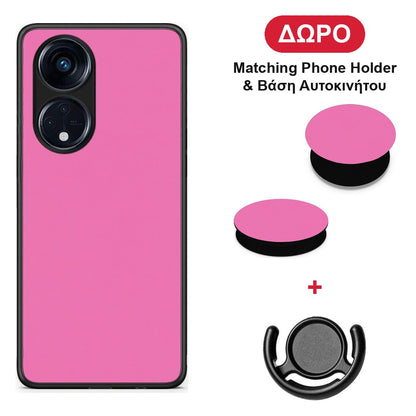 Rose Pink - Oppo A98 θήκη + Δώρο Phone Holder & Βάση Αυτοκινήτου