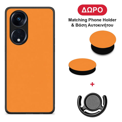 Tangerine Orange - Oppo A98 θήκη + Δώρο Phone Holder & Βάση Αυτοκινήτου