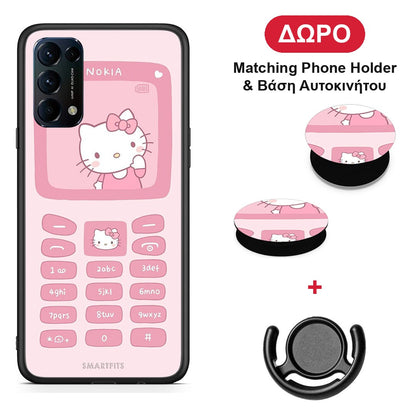 Hello Kitten - Oppo Find X3 Lite / Reno 5 5G / Reno 5 4G θήκη + Δώρο Phone Holder & Βάση Αυτοκινήτου