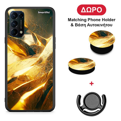 Real Gold - Oppo Find X3 Lite / Reno 5 5G / Reno 5 4G θήκη + Δώρο Phone Holder & Βάση Αυτοκινήτου
