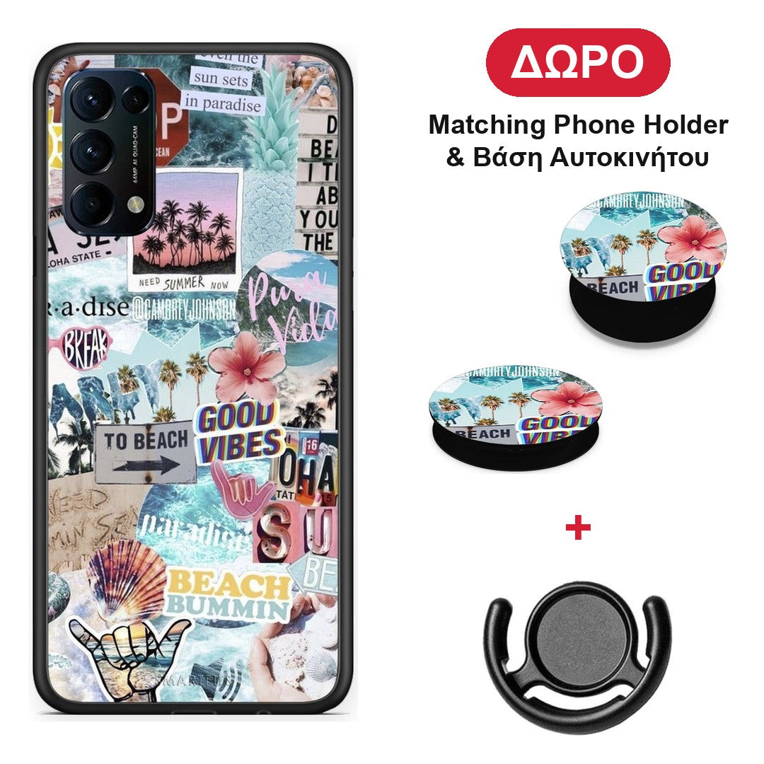 Summer Vibes - Oppo Find X3 Lite / Reno 5 5G / Reno 5 4G θήκη + Δώρο Phone Holder & Βάση Αυτοκινήτου