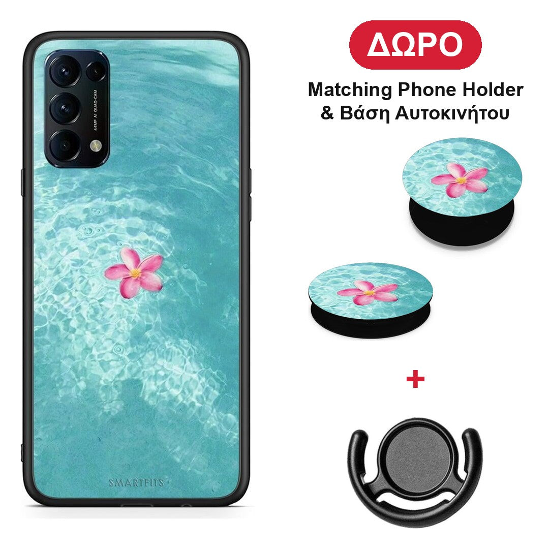 Water Flower - Oppo Find X3 Lite / Reno 5 5G / Reno 5 4G θήκη + Δώρο Phone Holder & Βάση Αυτοκινήτου