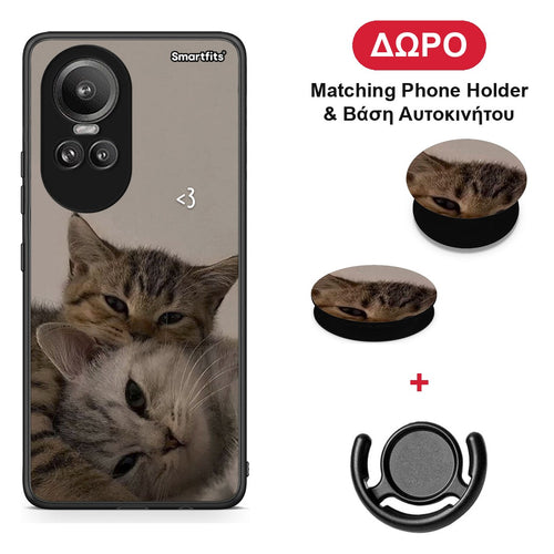 Cats In Love - Oppo Reno10 Pro θήκη + Δώρο Phone Holder & Βάση Αυτοκινήτου