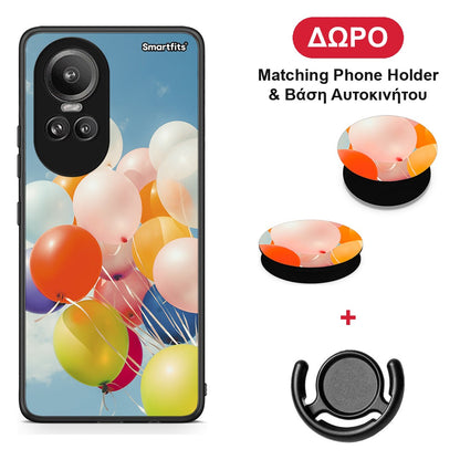 Colorful Balloons - Oppo Reno10 Pro θήκη + Δώρο Phone Holder & Βάση Αυτοκινήτου
