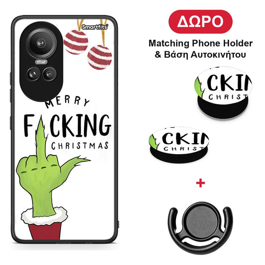 Merry F Xmas - Oppo Reno10 Pro θήκη + Δώρο Phone Holder & Βάση Αυτοκινήτου