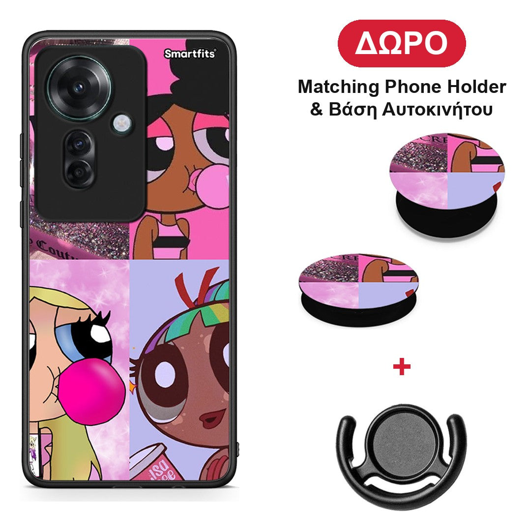 Bubble Girls - Oppo Reno11 F 5G θήκη + Δώρο Phone Holder & Βάση Αυτοκινήτου