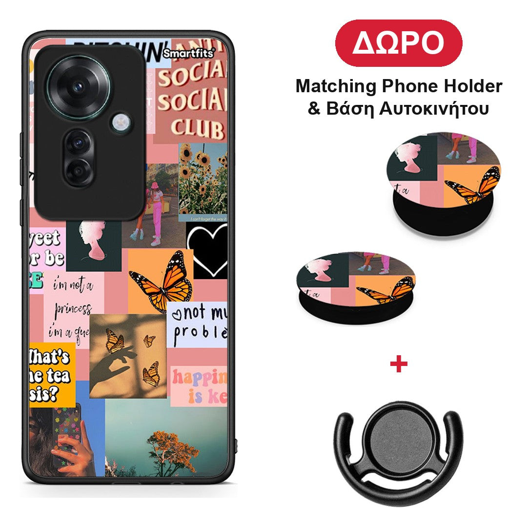 Collage Bitchin - Oppo Reno11 F 5G θήκη + Δώρο Phone Holder & Βάση Αυτοκινήτου
