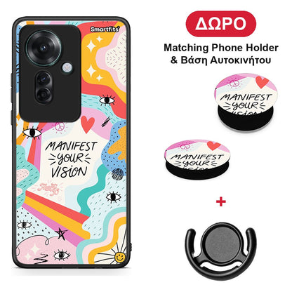 Manifest Your Vision - Oppo Reno11 F 5G θήκη + Δώρο Phone Holder & Βάση Αυτοκινήτου
