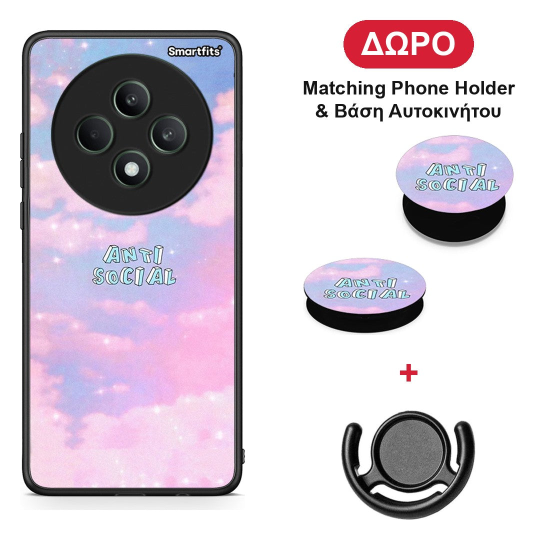 Anti Social - Oppo Reno12 F 5G / FS 5G θήκη + Δώρο Phone Holder & Βάση Αυτοκινήτου