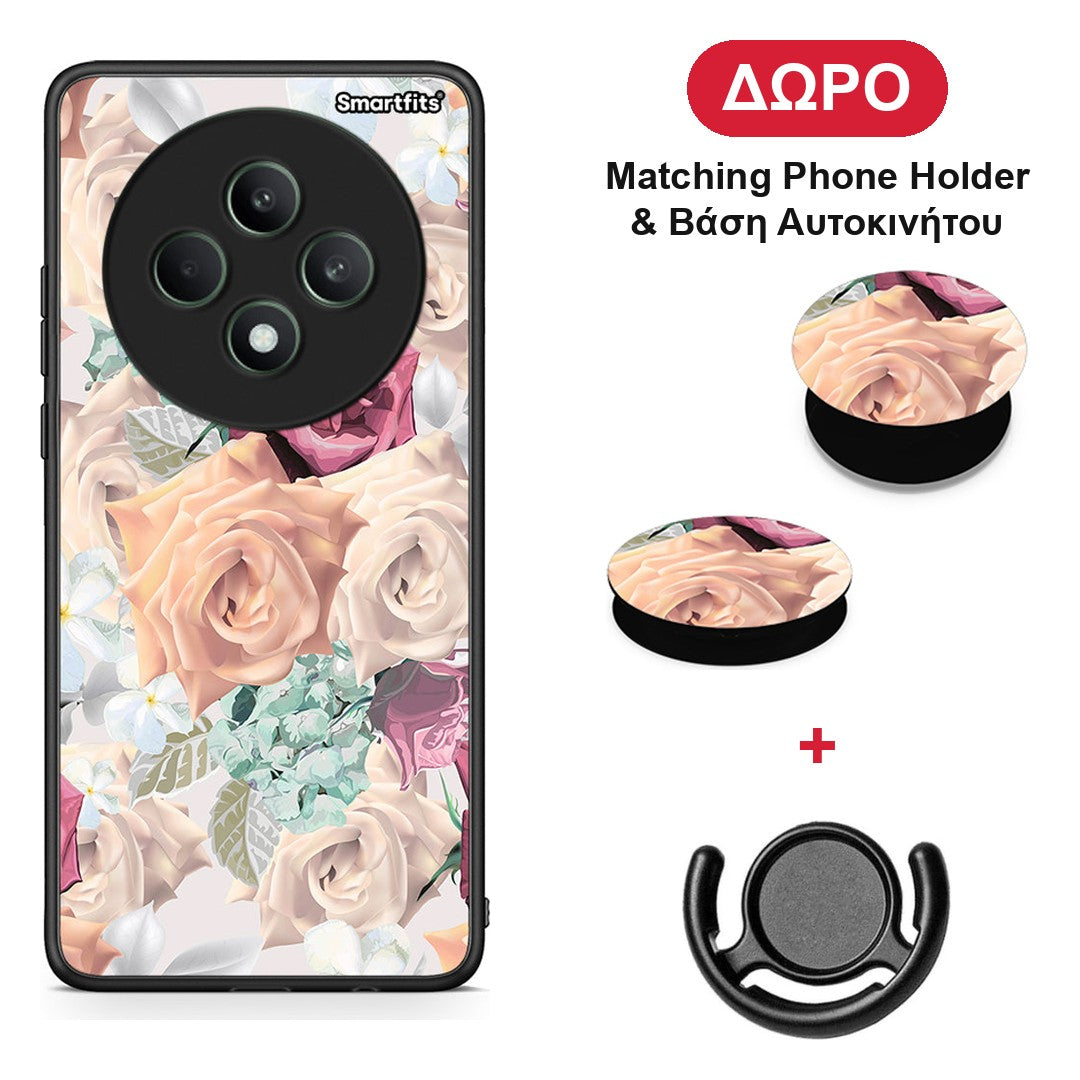 Floral Bouquet - Oppo Reno12 F 5G / FS 5G θήκη + Δώρο Phone Holder & Βάση Αυτοκινήτου