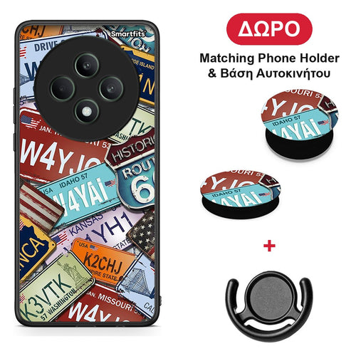 Car Plates - Oppo Reno12 F 5G / FS 5G θήκη + Δώρο Phone Holder & Βάση Αυτοκινήτου