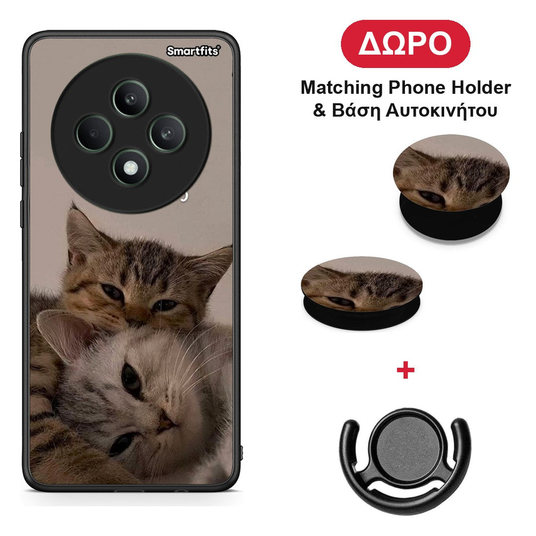 Cats In Love - Oppo Reno12 F 5G / FS 5G θήκη + Δώρο Phone Holder & Βάση Αυτοκινήτου