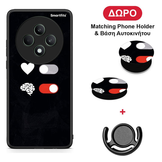 Heart Vs Brain - Oppo Reno12 F 5G / FS 5G θήκη + Δώρο Phone Holder & Βάση Αυτοκινήτου