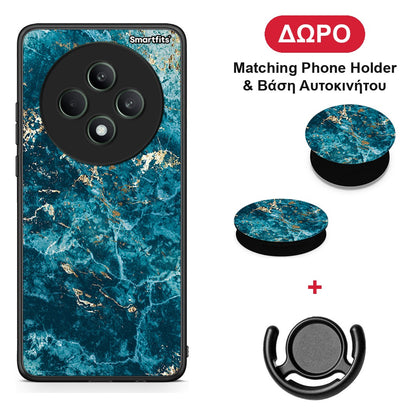 Marble Blue - Oppo Reno12 F 5G / FS 5G θήκη + Δώρο Phone Holder & Βάση Αυτοκινήτου