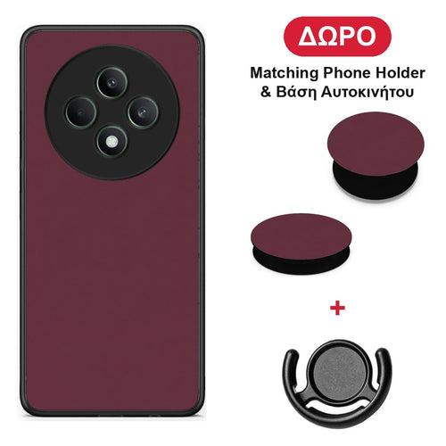 Muted Burgundy - Oppo Reno12 F 5G / FS 5G θήκη + Δώρο Phone Holder & Βάση Αυτοκινήτου