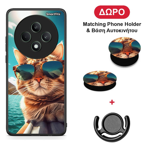 Summer Cat - Oppo Reno12 F 5G / FS 5G θήκη + Δώρο Phone Holder & Βάση Αυτοκινήτου