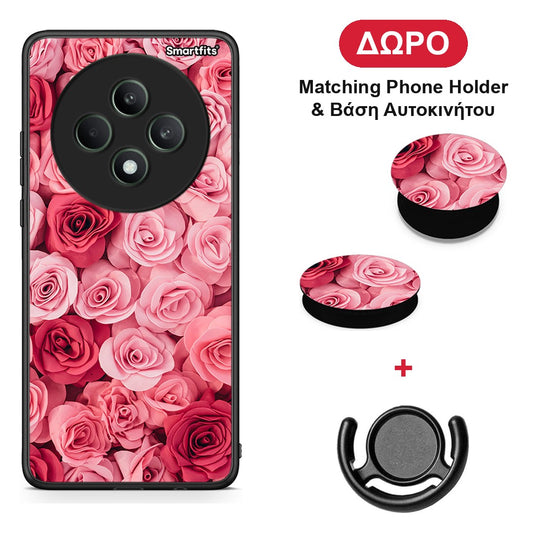 Valentine RoseGarden - Oppo Reno12 F 5G / FS 5G θήκη + Δώρο Phone Holder & Βάση Αυτοκινήτου