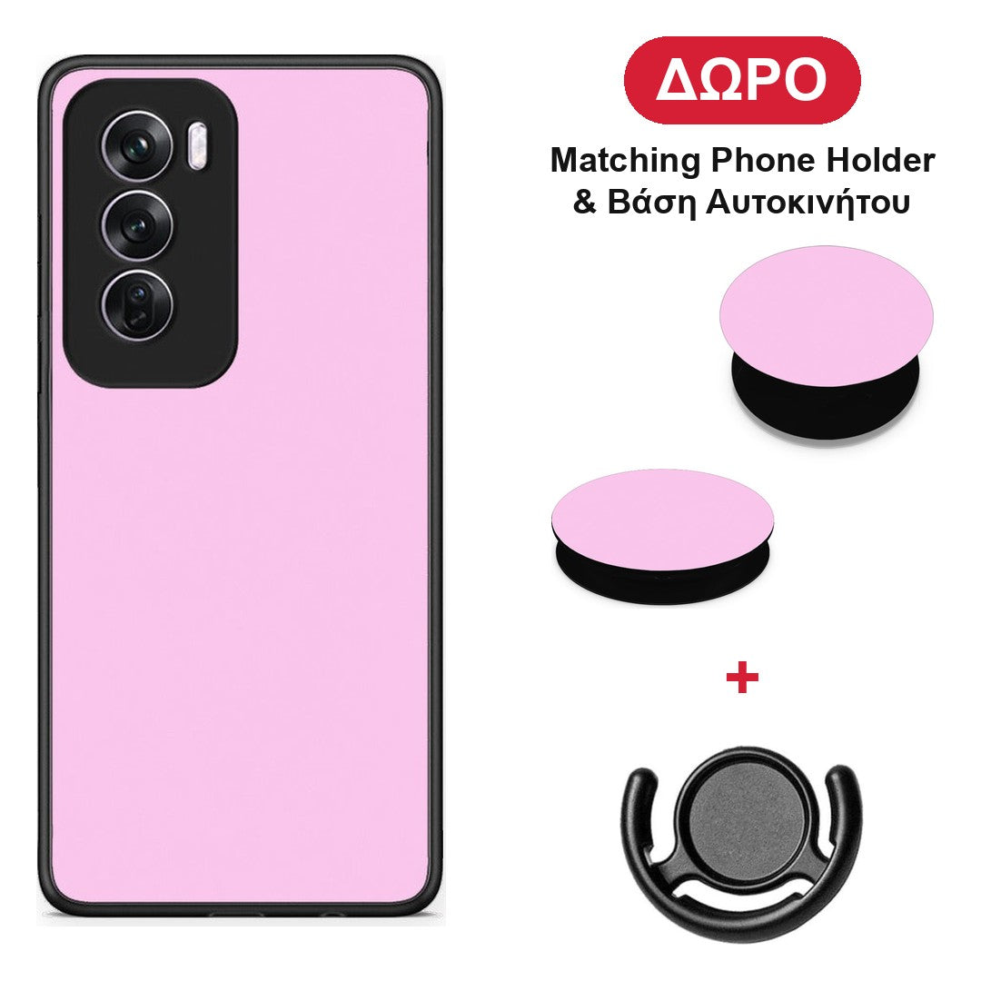 Cotton Candy Pink - Oppo Reno12 Pro θήκη + Δώρο Phone Holder & Βάση Αυτοκινήτου