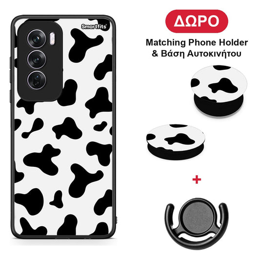 Cow Print - Oppo Reno12 Pro θήκη + Δώρο Phone Holder & Βάση Αυτοκινήτου