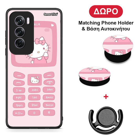 Hello Kitten - Oppo Reno12 Pro θήκη + Δώρο Phone Holder & Βάση Αυτοκινήτου
