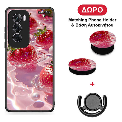Juicy Strawberries - Oppo Reno12 Pro θήκη + Δώρο Phone Holder & Βάση Αυτοκινήτου