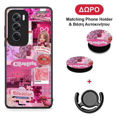 Pink Love - Oppo Reno12 Pro θήκη + Δώρο Phone Holder & Βάση Αυτοκινήτου