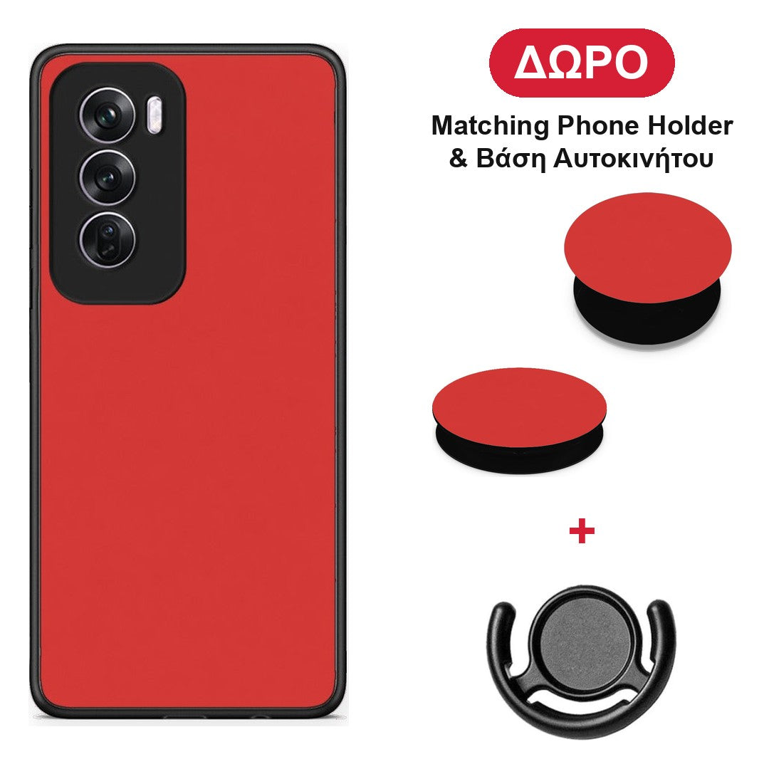 Poppy Red - Oppo Reno12 Pro θήκη + Δώρο Phone Holder & Βάση Αυτοκινήτου