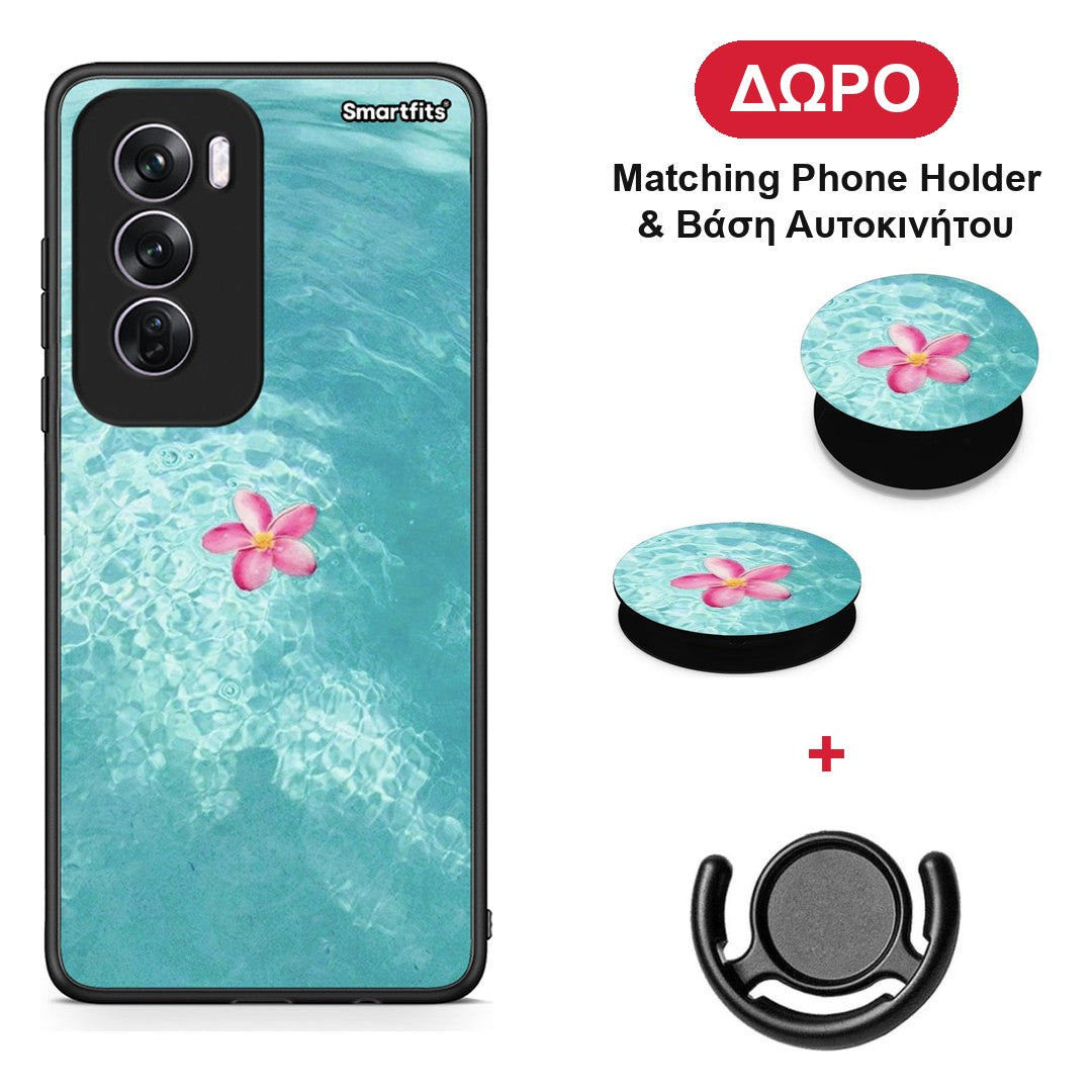 Water Flower - Oppo Reno12 Pro θήκη + Δώρο Phone Holder & Βάση Αυτοκινήτου
