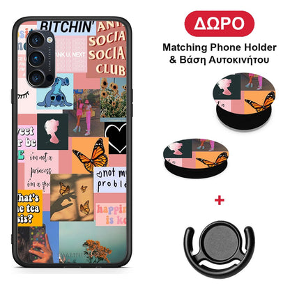 Collage Bitchin - Oppo Reno4 Pro 5G θήκη + Δώρο Phone Holder & Βάση Αυτοκινήτου