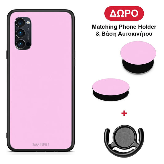 Cotton Candy Pink - Oppo Reno4 Pro 5G θήκη + Δώρο Phone Holder & Βάση Αυτοκινήτου