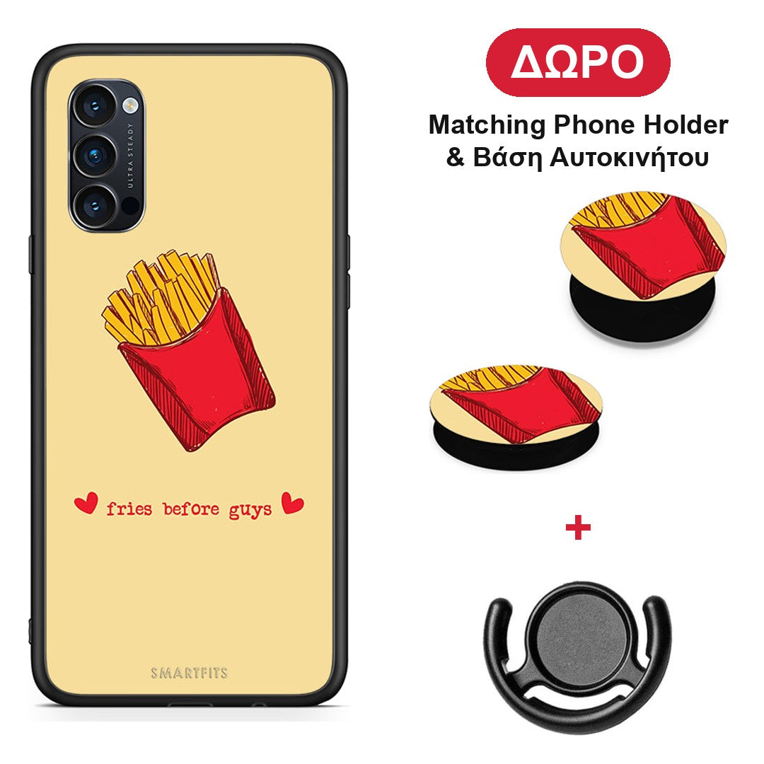 Fries Before Guys - Oppo Reno4 Pro 5G θήκη + Δώρο Phone Holder & Βάση Αυτοκινήτου