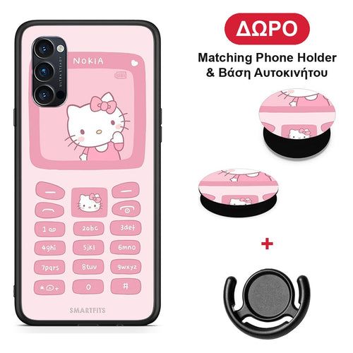 Hello Kitten - Oppo Reno4 Pro 5G θήκη + Δώρο Phone Holder & Βάση Αυτοκινήτου