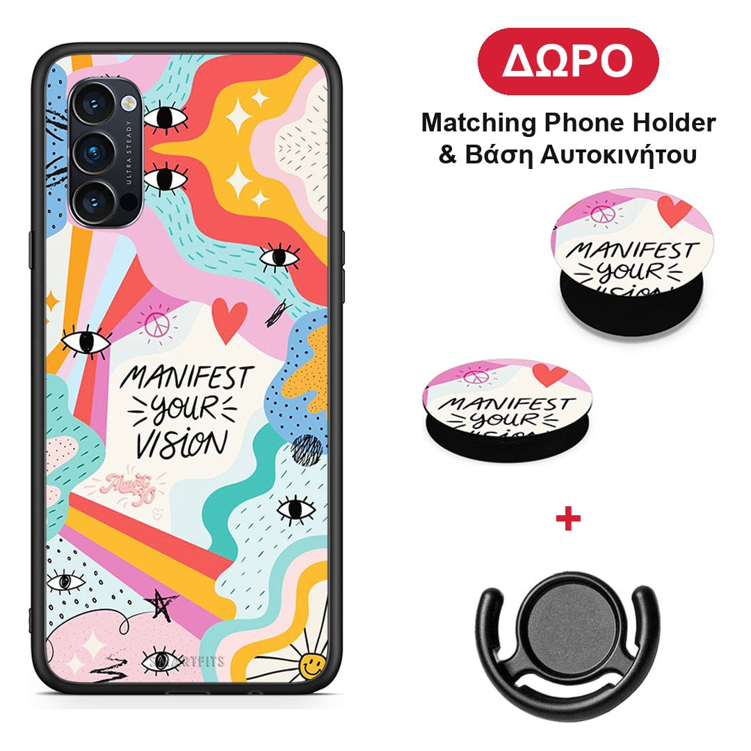 Manifest Your Vision - Oppo Reno4 Pro 5G θήκη + Δώρο Phone Holder & Βάση Αυτοκινήτου