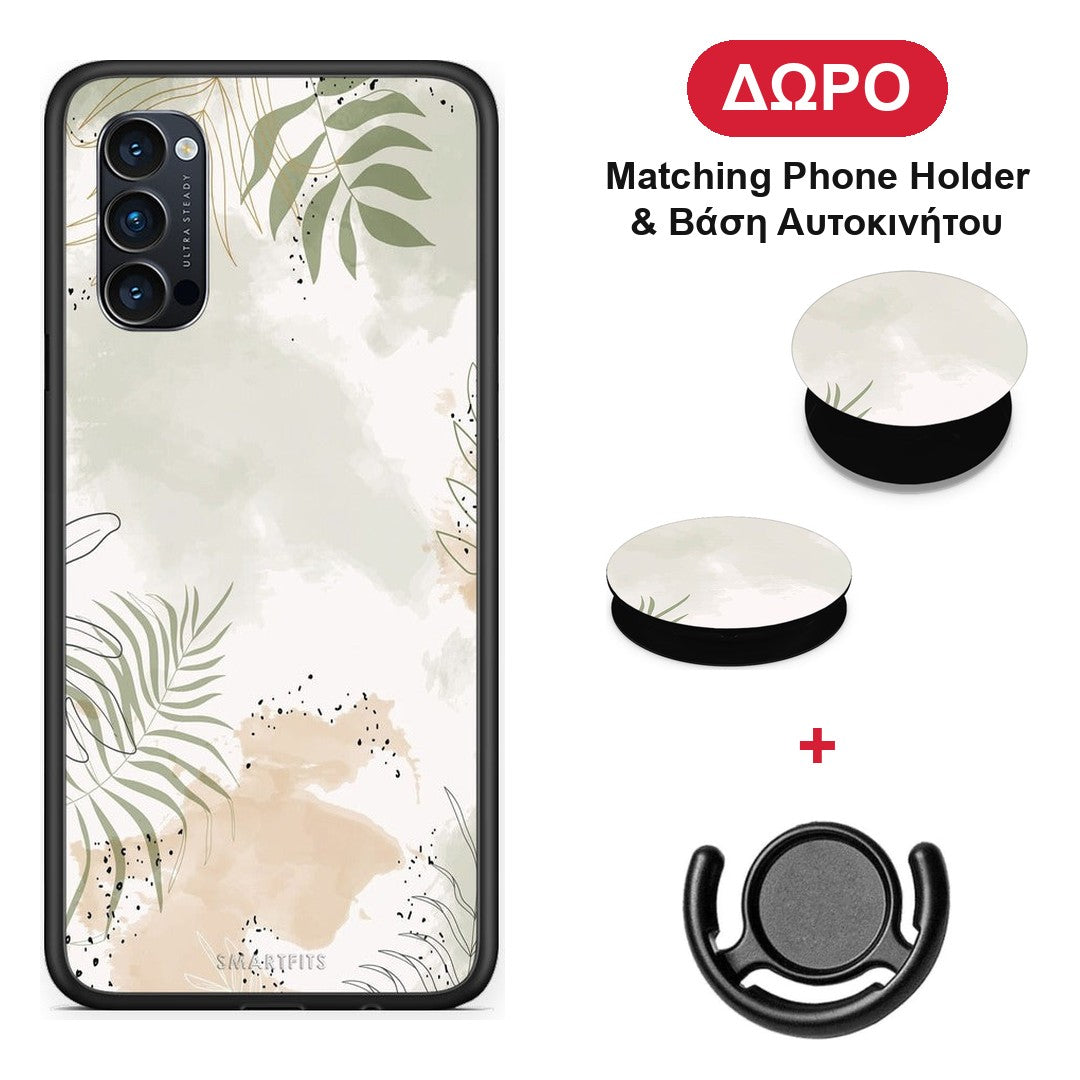 Nude Plants - Oppo Reno4 Pro 5G θήκη + Δώρο Phone Holder & Βάση Αυτοκινήτου