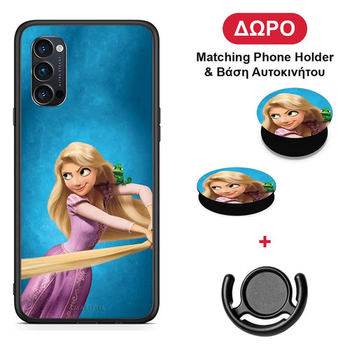 Tangled 2 - Oppo Reno4 Pro 5G θήκη + Δώρο Phone Holder & Βάση Αυτοκινήτου