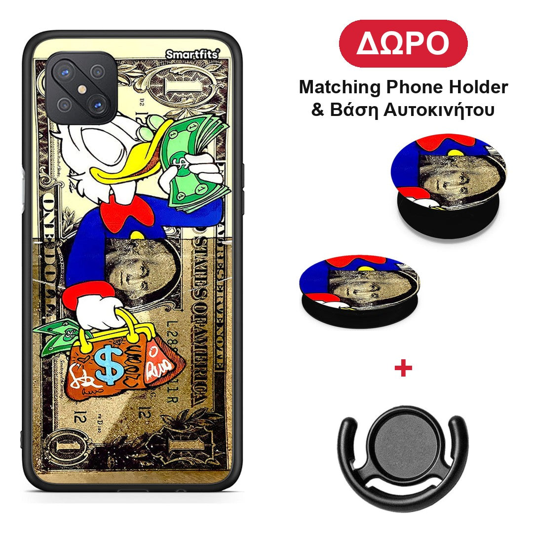 Duck Money - Oppo Reno4 Z 5G / A92s θήκη + Δώρο Phone Holder & Βάση Αυτοκινήτου