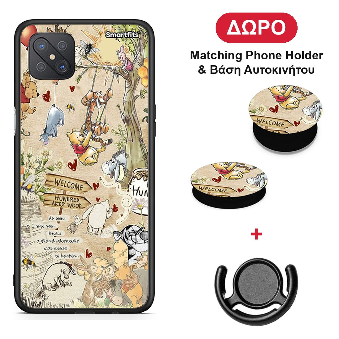 Happy Friends - Oppo Reno4 Z 5G / A92s θήκη + Δώρο Phone Holder & Βάση Αυτοκινήτου