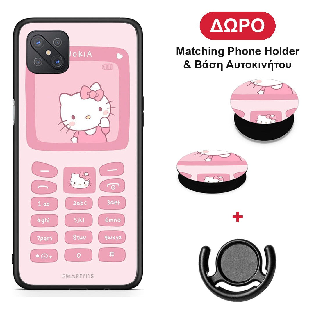 Hello Kitten - Oppo Reno4 Z 5G / A92s θήκη + Δώρο Phone Holder & Βάση Αυτοκινήτου