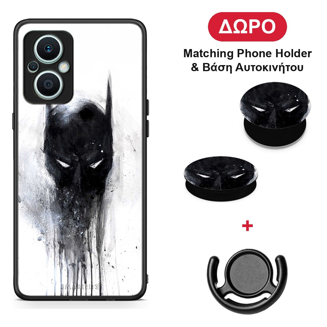 Hero Paint Bat - Oppo Reno7 Lite θήκη + Δώρο Phone Holder & Βάση Αυτοκινήτου