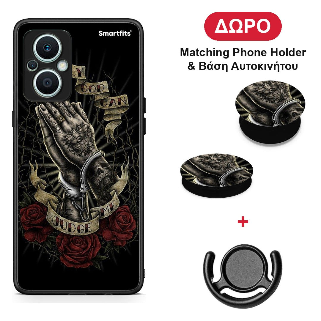 Judge By God - Oppo Reno7 Lite θήκη + Δώρο Phone Holder & Βάση Αυτοκινήτου