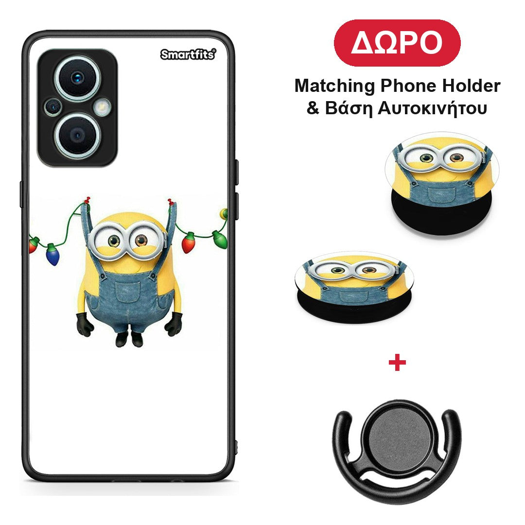 Xmas Minion Lights - Oppo Reno7 Lite θήκη + Δώρο Phone Holder & Βάση Αυτοκινήτου