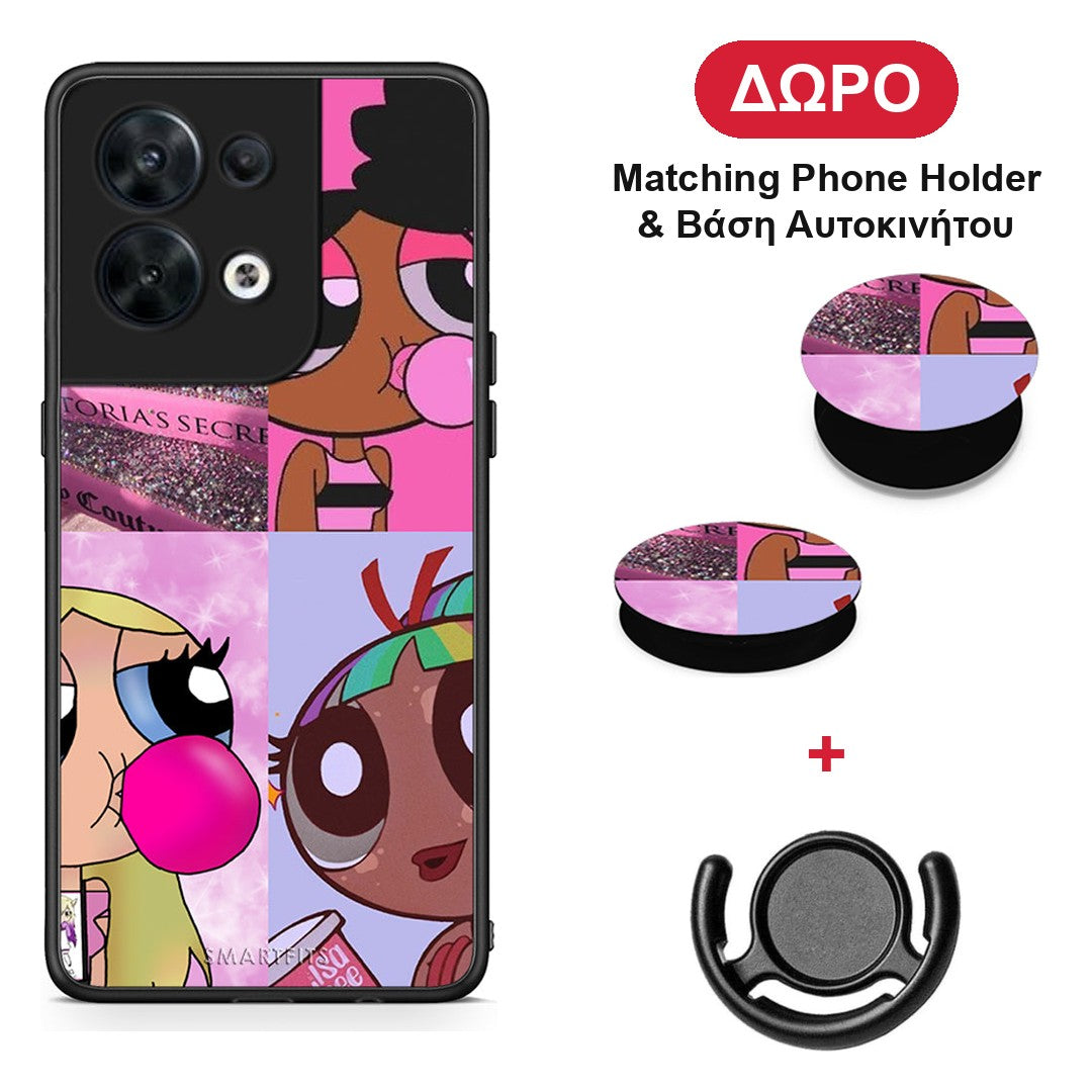 Bubble Girls - Oppo Reno8 5G θήκη + Δώρο Phone Holder & Βάση Αυτοκινήτου