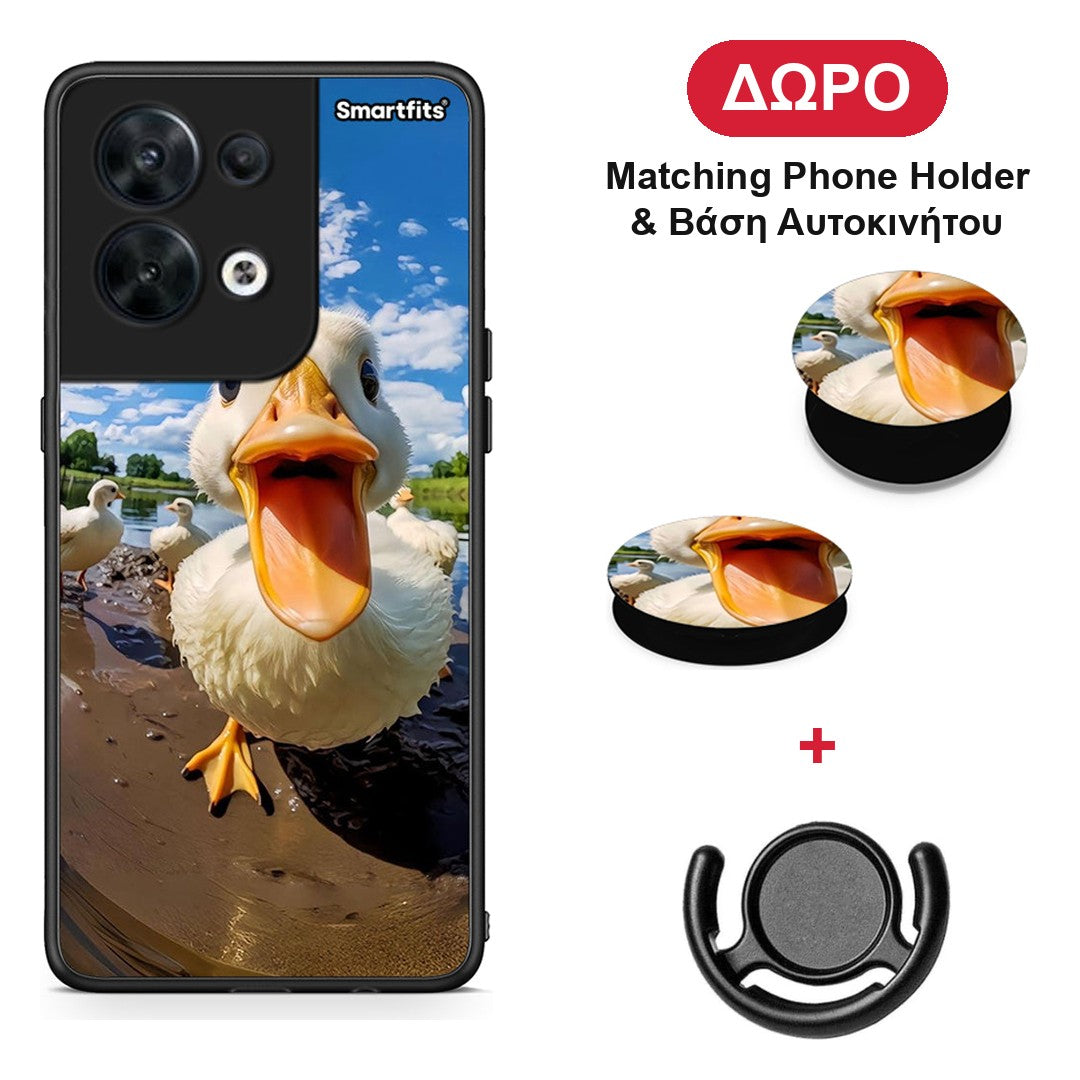 Duck Face - Oppo Reno8 5G θήκη + Δώρο Phone Holder & Βάση Αυτοκινήτου