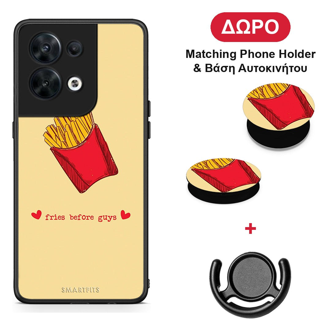 Fries Before Guys - Oppo Reno8 5G θήκη + Δώρο Phone Holder & Βάση Αυτοκινήτου