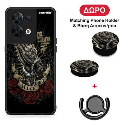 Judge By God - Oppo Reno8 5G θήκη + Δώρο Phone Holder & Βάση Αυτοκινήτου