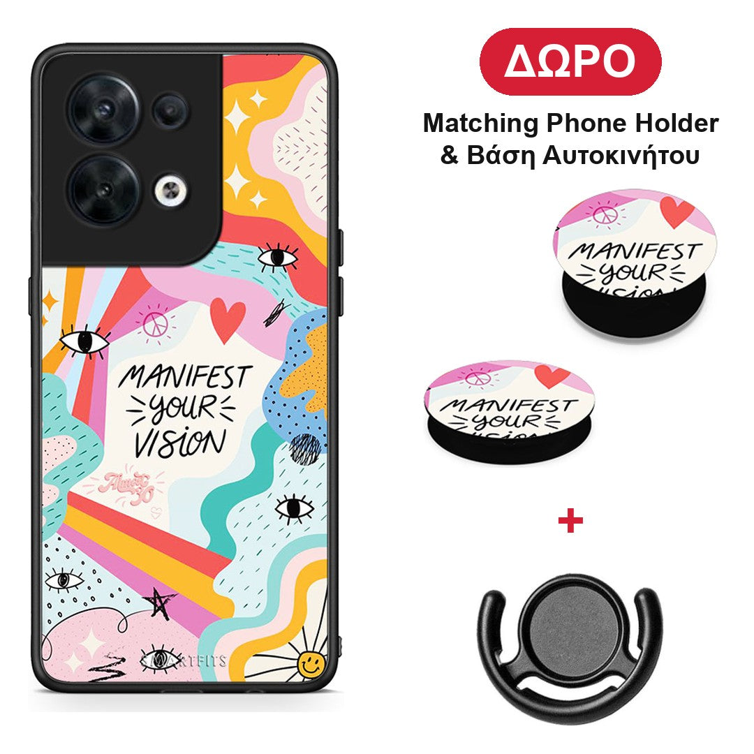 Manifest Your Vision - Oppo Reno8 5G θήκη + Δώρο Phone Holder & Βάση Αυτοκινήτου