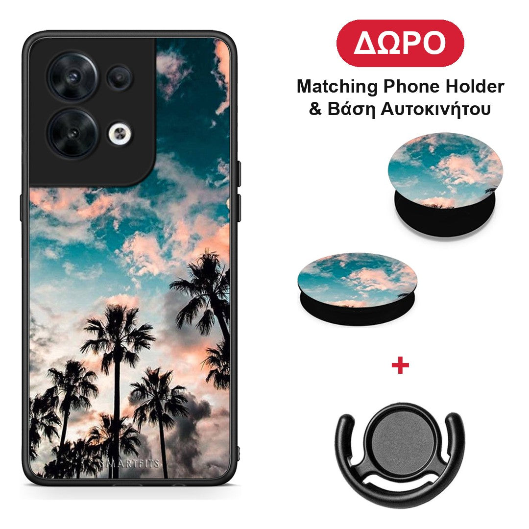 Summer Sky - Oppo Reno8 5G θήκη + Δώρο Phone Holder & Βάση Αυτοκινήτου