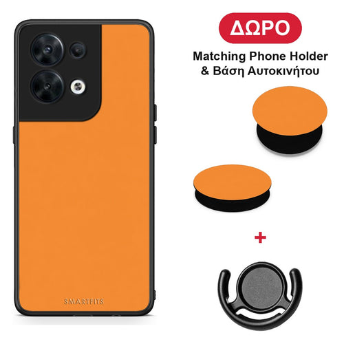 Tangerine Orange - Oppo Reno8 5G θήκη + Δώρο Phone Holder & Βάση Αυτοκινήτου