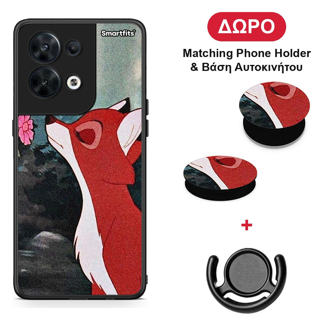 Tod And Vixey Love 2 - Oppo Reno8 5G θήκη + Δώρο Phone Holder & Βάση Αυτοκινήτου